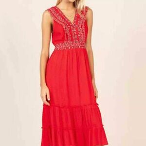 Skies Are Blue Red Dress - Size Small